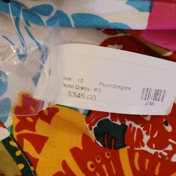 Trashy Diva Taylor Dress - Psychedelic Dragons DESIGNER EMBROIDERED 60s NWT 16 - Picture 5 of 10